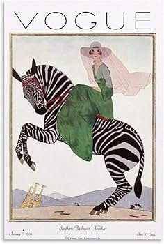 Amazon.com: CHUNLV Vintage Art Vogue Cover 1926 - Zebra